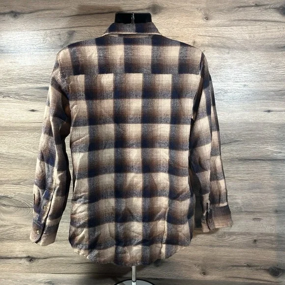 Allen Wickfield Shirt Mens Large Button Up Wool Blend Plaid Flannel - Picture 5 of 11